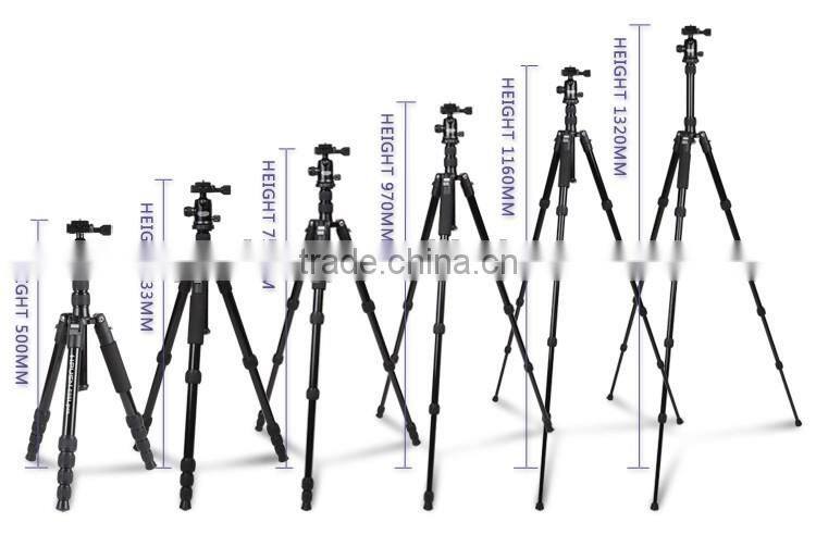 Hpusn 035lpro professional ball head aluminum tripod portable travel dslr camera tripods