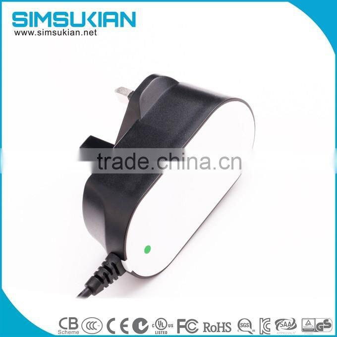 Britain (UK) plug 12v 2a 24v 1a 24w series ac dc wall mount power adapter with CE GS certifications