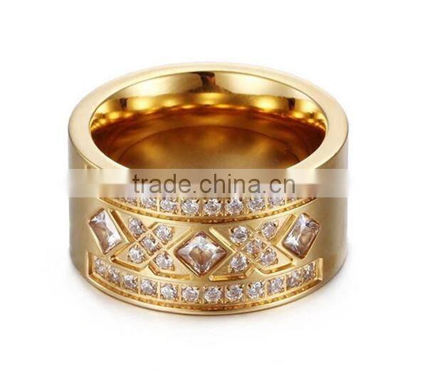 OEM manufacturer gold stainless steel birthstone ring