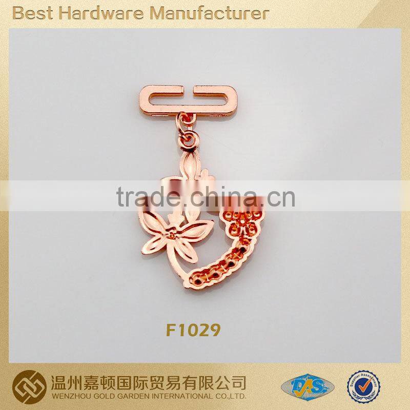 F1029 fashion dragonfly design clothing accessory metal hang tag