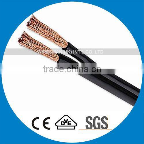 Hot selling Frosted speaker cable Tinned CCA round+flat White Speaker Cable with great price