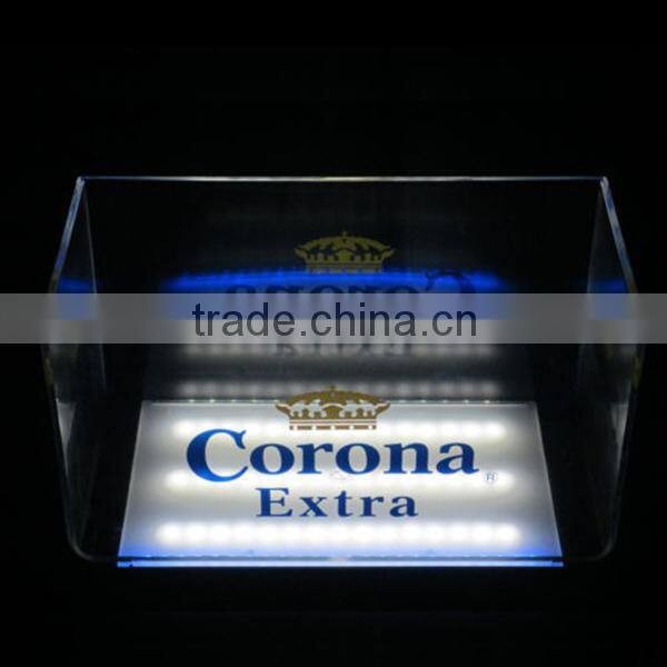 NEW Fashion Large acrylic led ice bucket, square led beer bucket for party