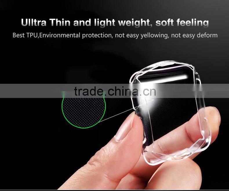 New product!!! Wholesale price Full cover Ultra Thin Clear TPU cell phone protector case for apple watch 38MM/42MM