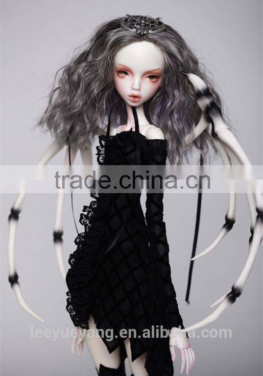 New style medium length loose wavy gray 1/4 bjd doll wigs