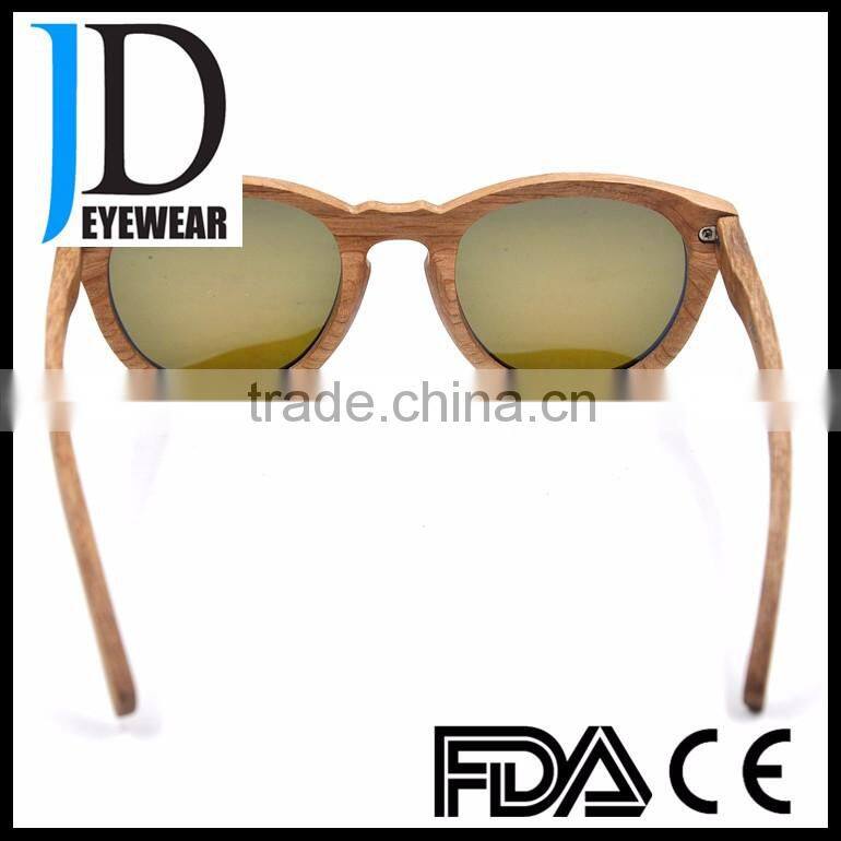 Hot Sell Natural Rose Wood sunglasses with metal hinges Wooden Sunglasses2016