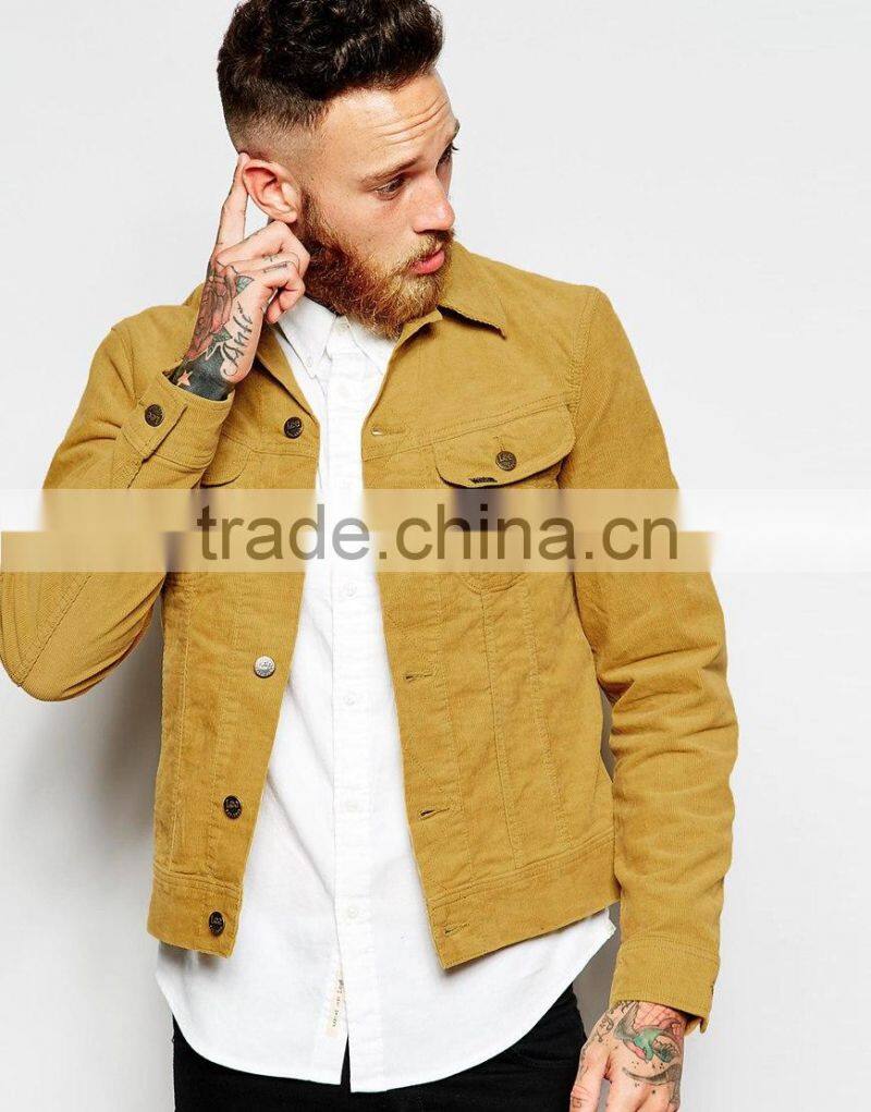 high quality Man tan color corduroy jacket coat (LOTJ326)