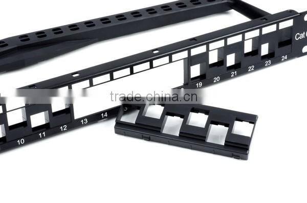 Network Solution 1U 24 Port Cat 6A Unshielded UTP Snap-In Type Discrete Patch Panel