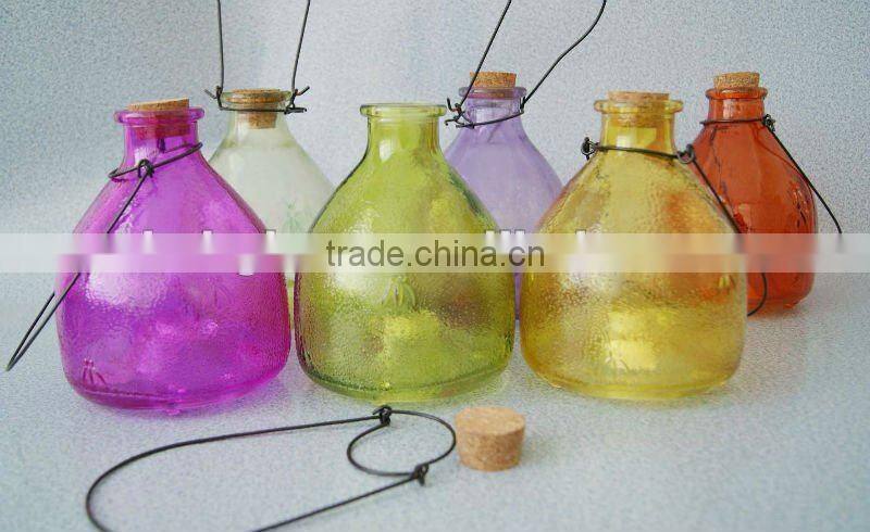 Colored glass wasp catcher
