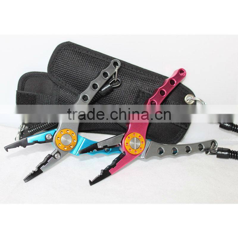 Deluxe bent nose spring split Aluminum Fishing plier