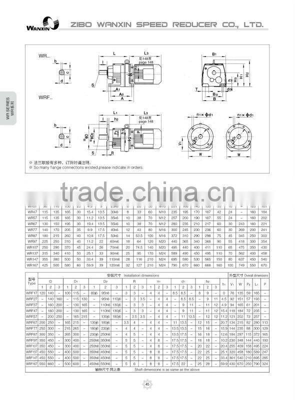 R series helical coaxial electric motor speed reducer/ motor reducer 220v