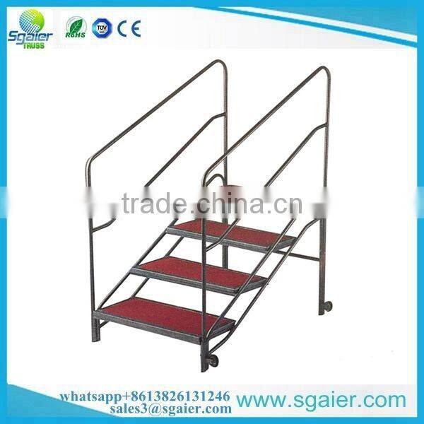 Hotel used Red color carpeted metal steel foldable stage