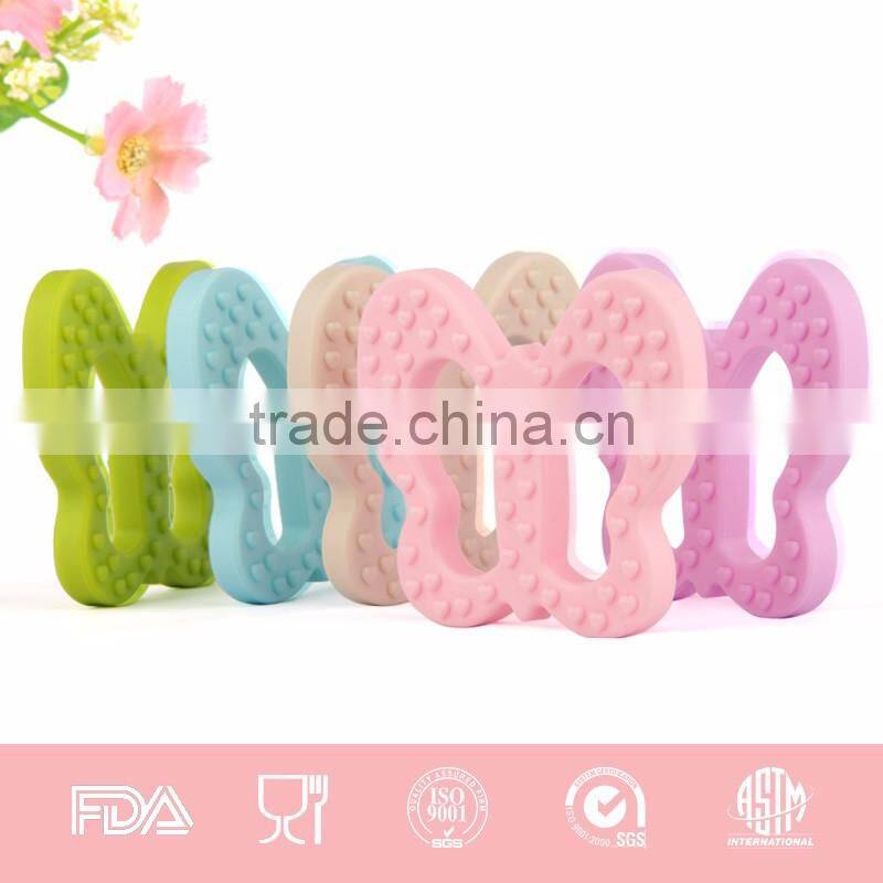 BPA free child safty chewalble funny silicone rubber gingerbread man baby teether