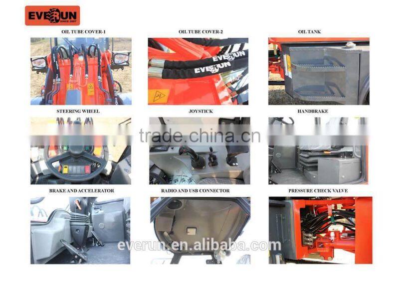 Qingdao Everun ER20 Compact Wheel Loader,Cheap Farm Tractor With Adjustable Steering Wheel