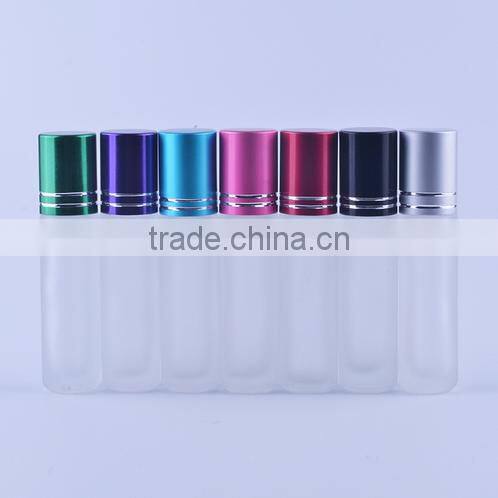 Wholesale 10ml frosted essential oil glass bottles, empty refillable roll on perfume bottles for essential oil