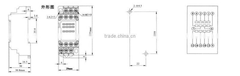 HEIGHT Hot Sale PYF14A-E Relay Socket / 17pin Relay Socket/General relay socket with High Quality Factory Price