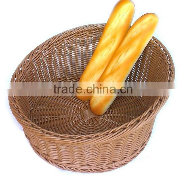 S&D Round pe rattan basket / customized rattan fruity basket wicker bread basket