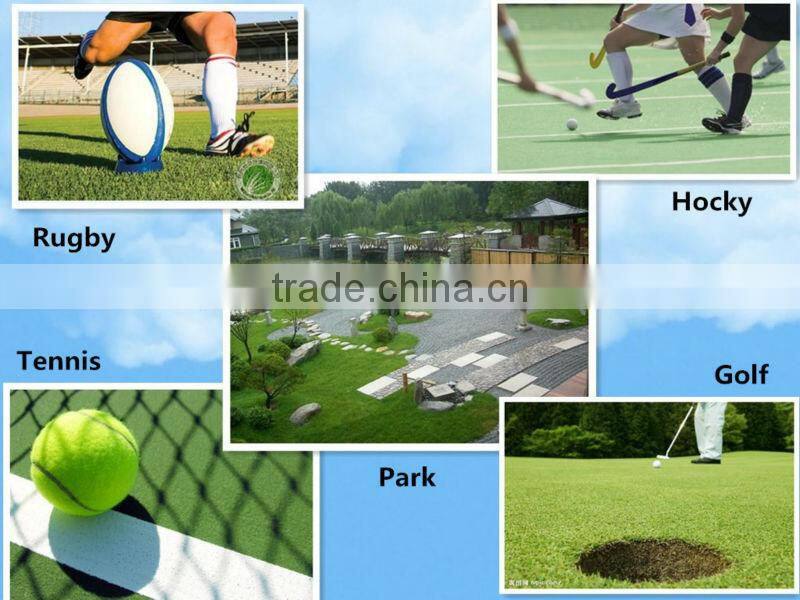 100% high quality olive green PE straight & PP curl Artificial Landscaping Grass Yarn