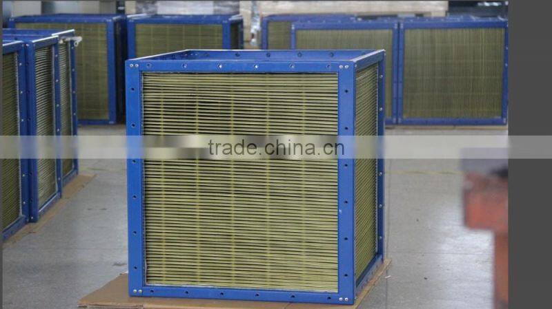 Heating unit air to air heat exchanger with air condition for plates
