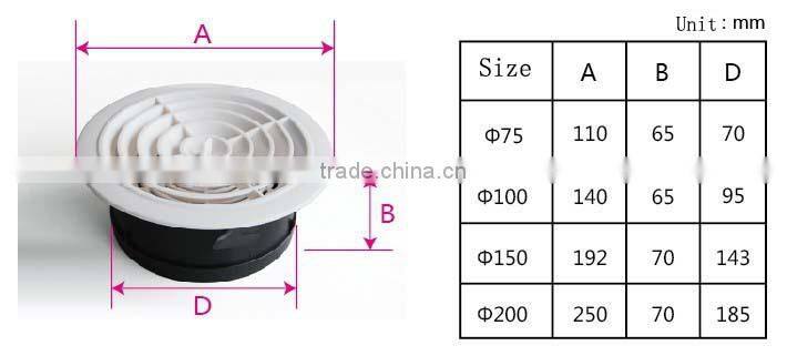 air vent cap plastic wall circle air vent