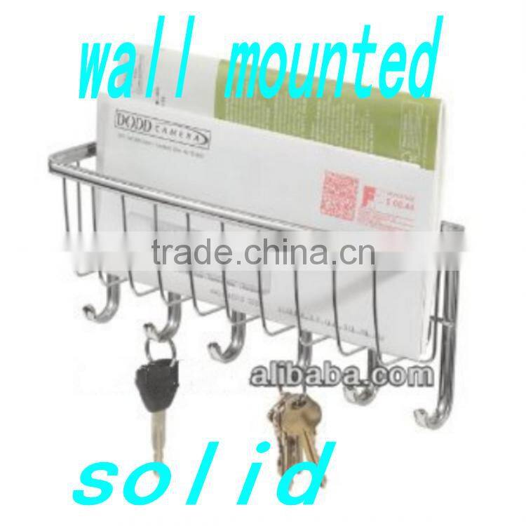 Wall mounted light duty solid metal key rack key hook