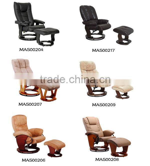 MAS00009 PU Real Leather Wooden Base Portable Massage Chair