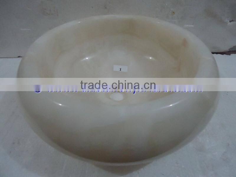 The most beautiful& best quality PURE WHITE ONYX ROUND TYRE SHAPED SINKS AND BASINS