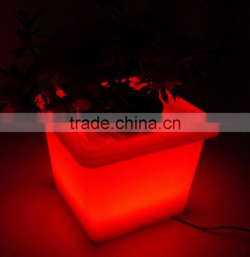 beautiful color changing led square flower pot for party, home decoration