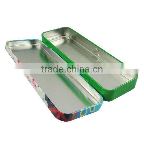 R321 new customed hinge rectangular tin pencil case