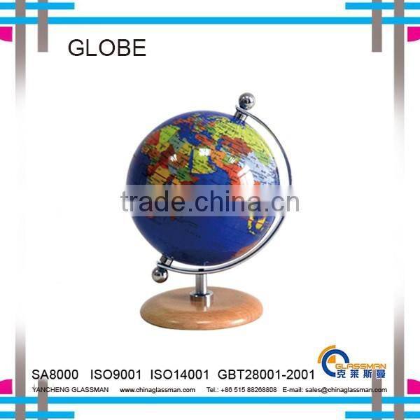 YGL1601-EFFEL plastic deskpot globe with wood base