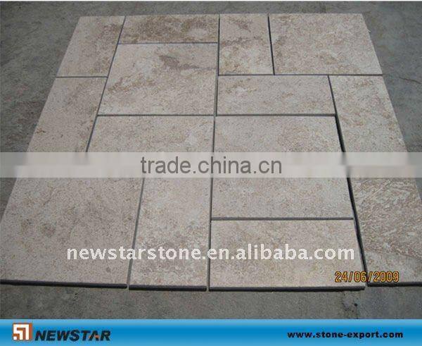 chiselled versailles pattern travertine