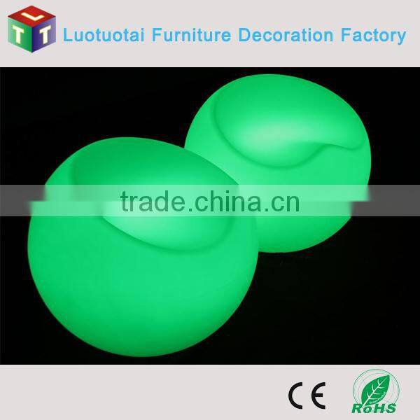 Plastic living room furniture LED round sofa set