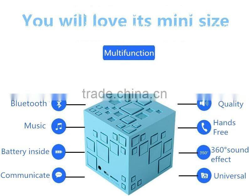NEW Wholesale Magic Cube Mini Bluetooth Speaker Q Plus Portable Subwoofer Speaker Music Player With FM Radio