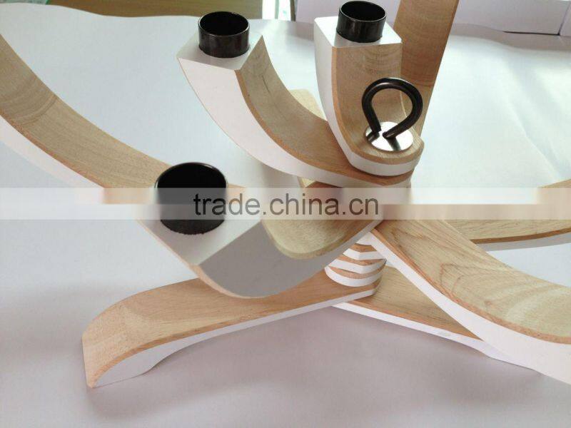 FSC hot sale Antique Metal Candle Stand For Decoation, Wooden Candle Holder