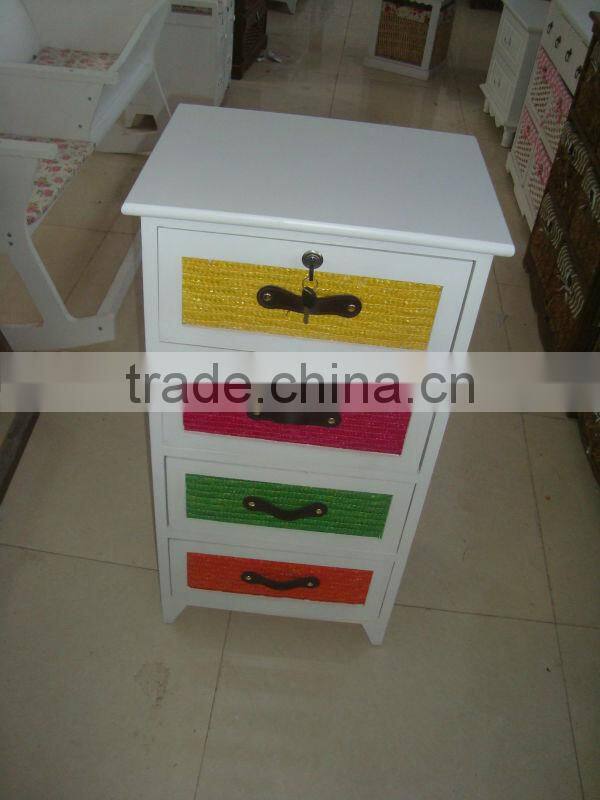 wooden cabinet with 3drawers/colorful wooden storage cabinet/wooden chest