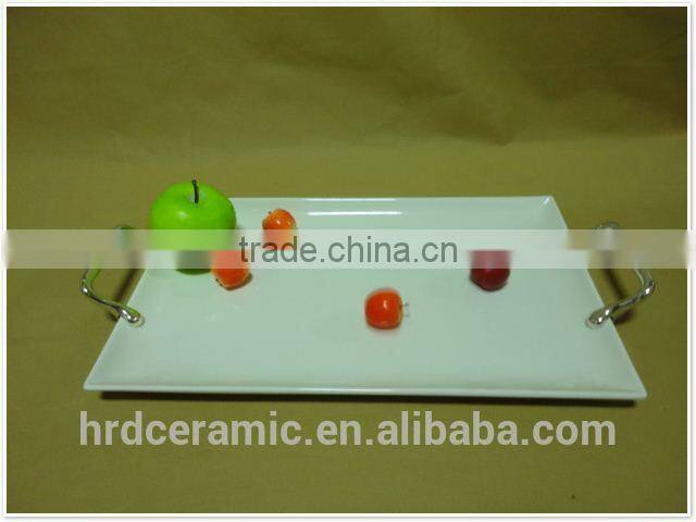 wholesale stock ceramic dinner plates with handle