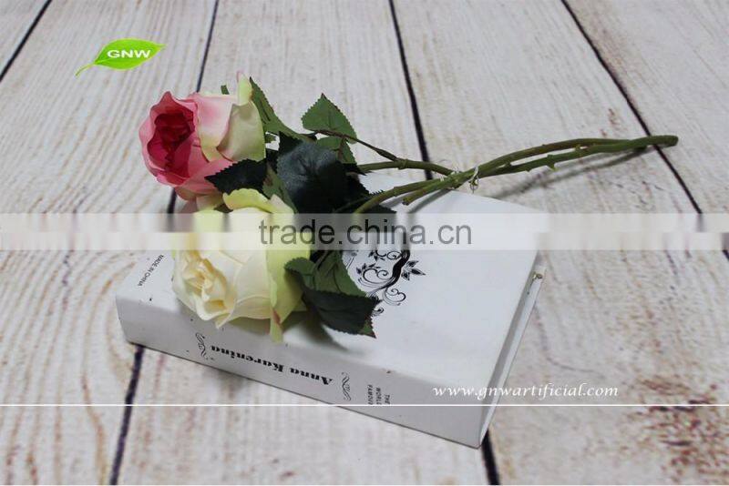 GNW FL-RS40-7CM High similation Beautiful Artificial flower silk rose for home decoration