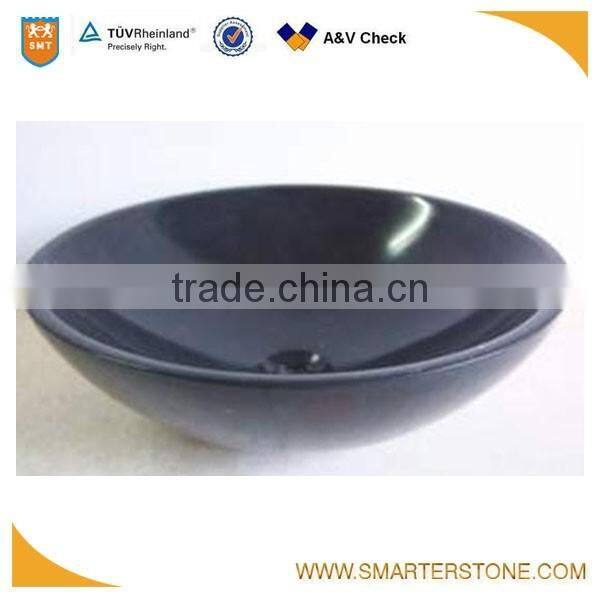 Black granite wash basin with stone