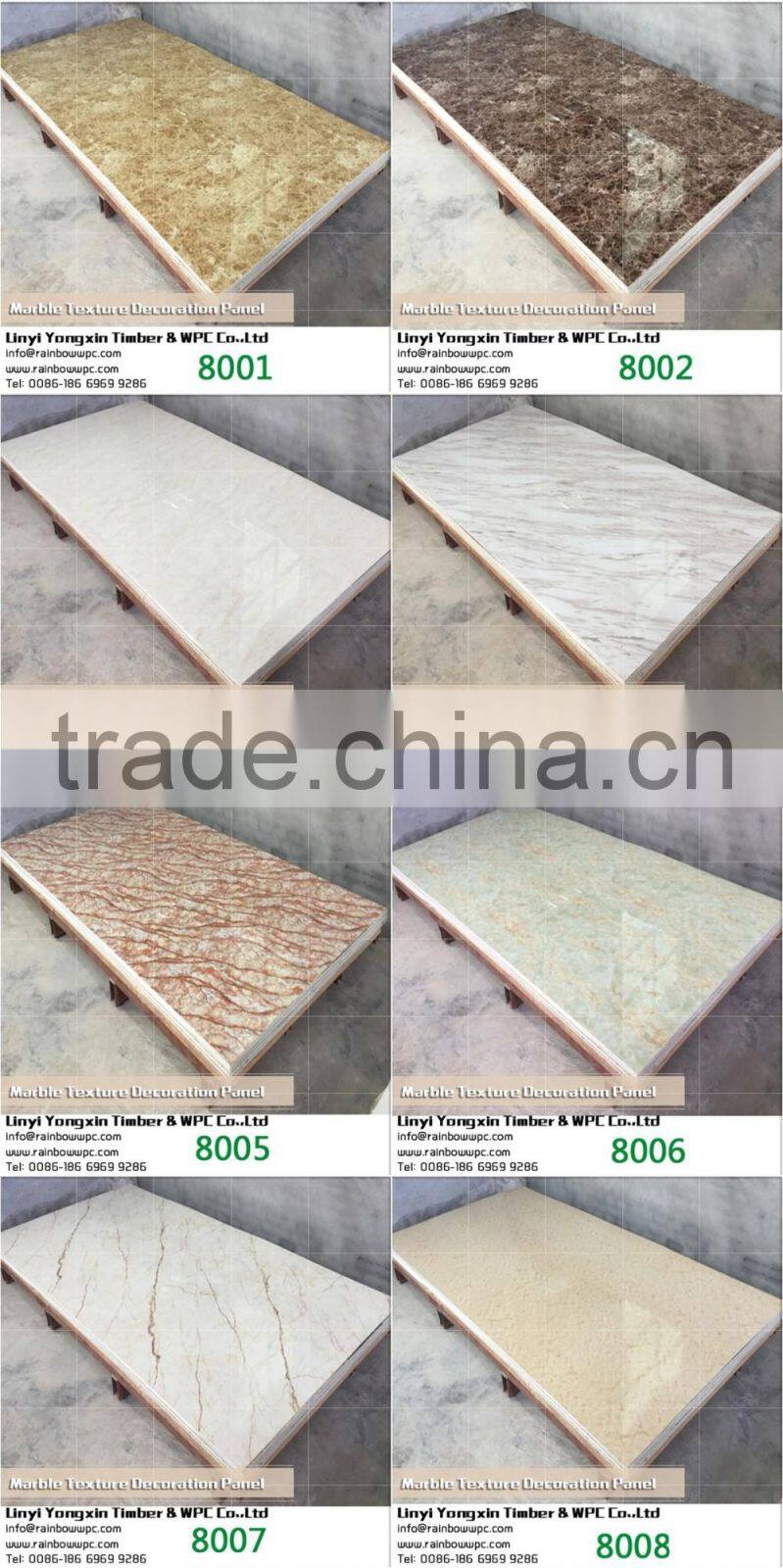 Fireproof interior decorative imitated marble pvc wall panel Bifrost brand