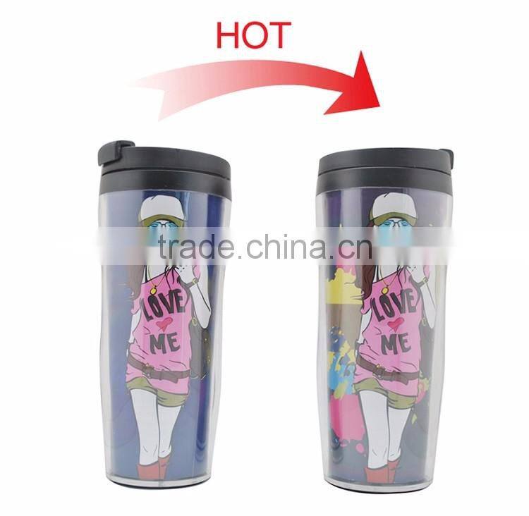 12oz Double Wall Plastic Travel Magic Mug with Custom Printing