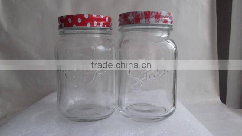 12oz 360ml Engraved printing design glass jar
