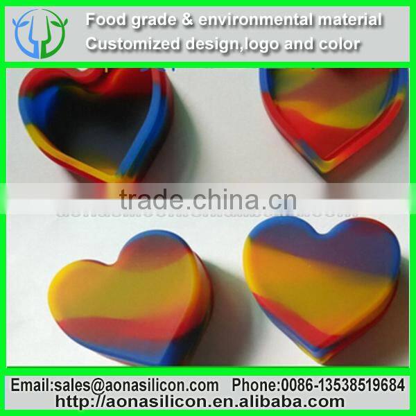 heart shape swirl colors silicone box for oil and pill