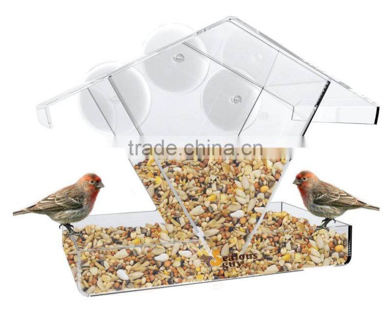 Custom clear acrylic bird feeder