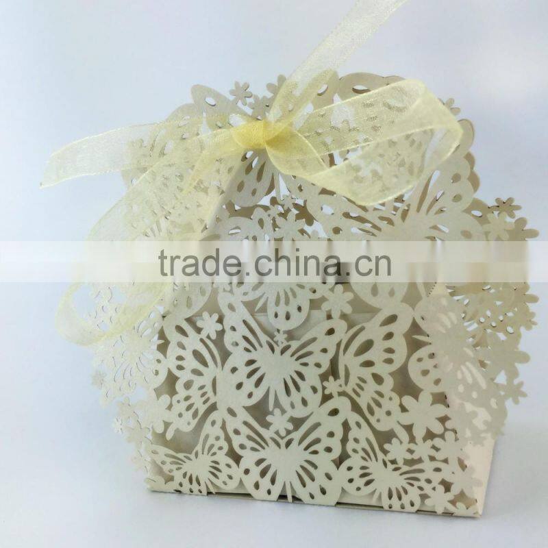 Customized foldable wedding invitation candy box romantic paper wedding box