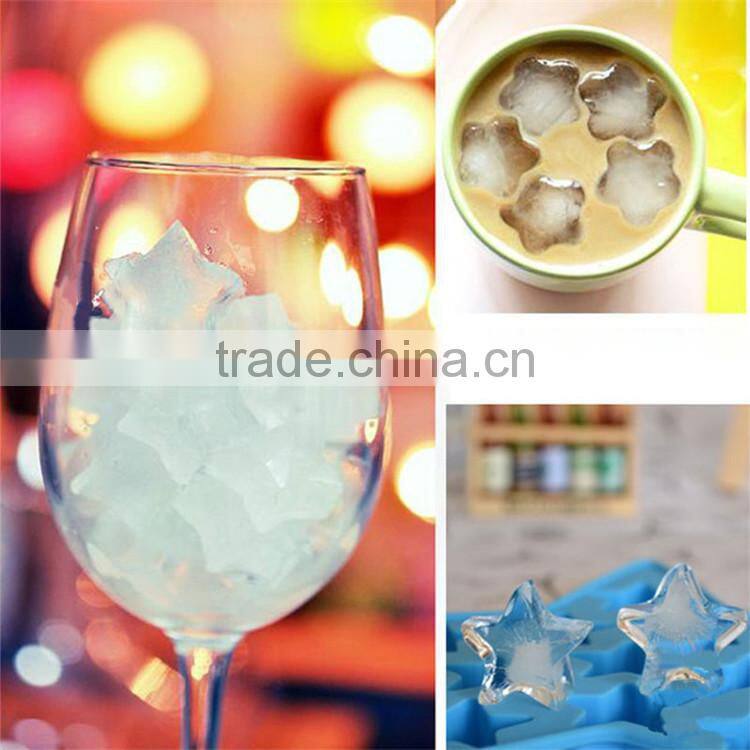 novelty red silicone ice mold with five star shape