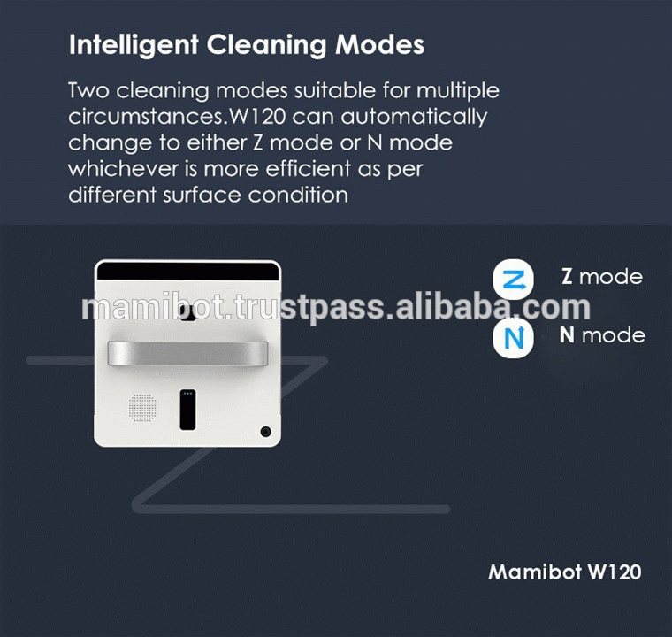 2017 New Arrival Mobile App Control Anti-falling Robot Window Cleaner W120