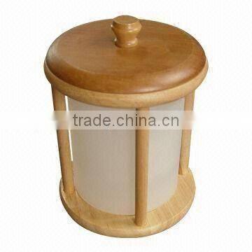 Canister--Made from Glass container and wood frame and lip