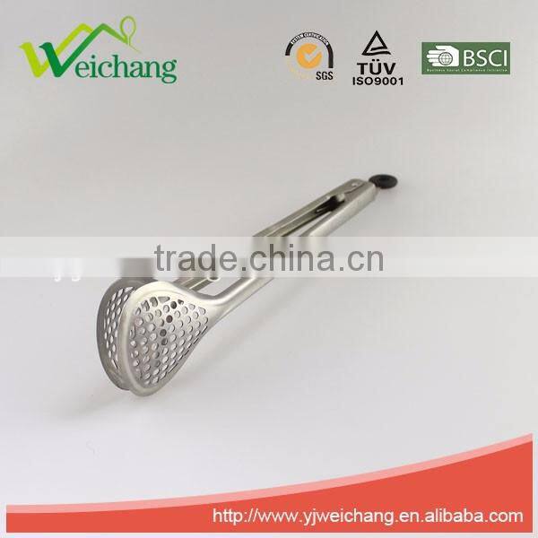 WCTS65 stainless steel tomato tong food tong clip TPR handle