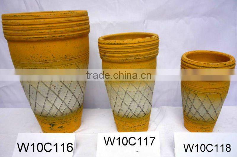 hand-made clay terra cotta pot