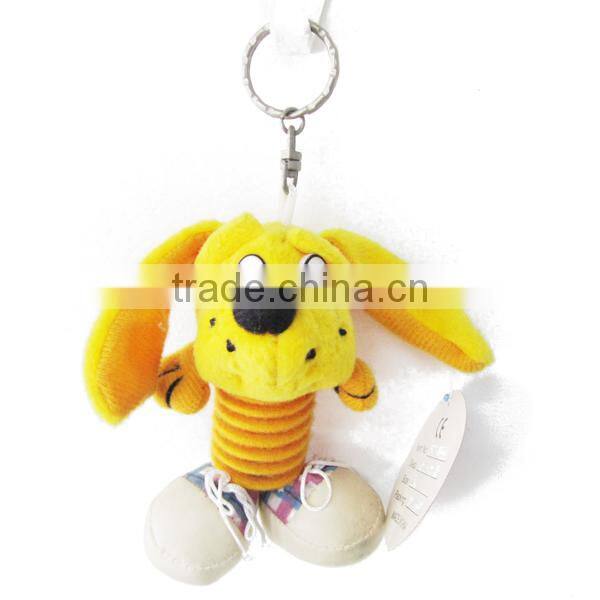 Small promotional toy keychain toy different color plush dog