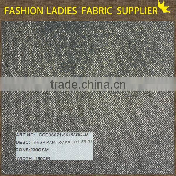 latest fashion pants foil pante roma for trousers wholesale many stocks pante roma fabric
